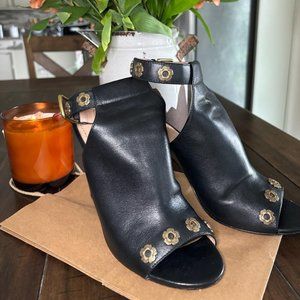 Coach Sling Back Peep Toe Bootie Shoe